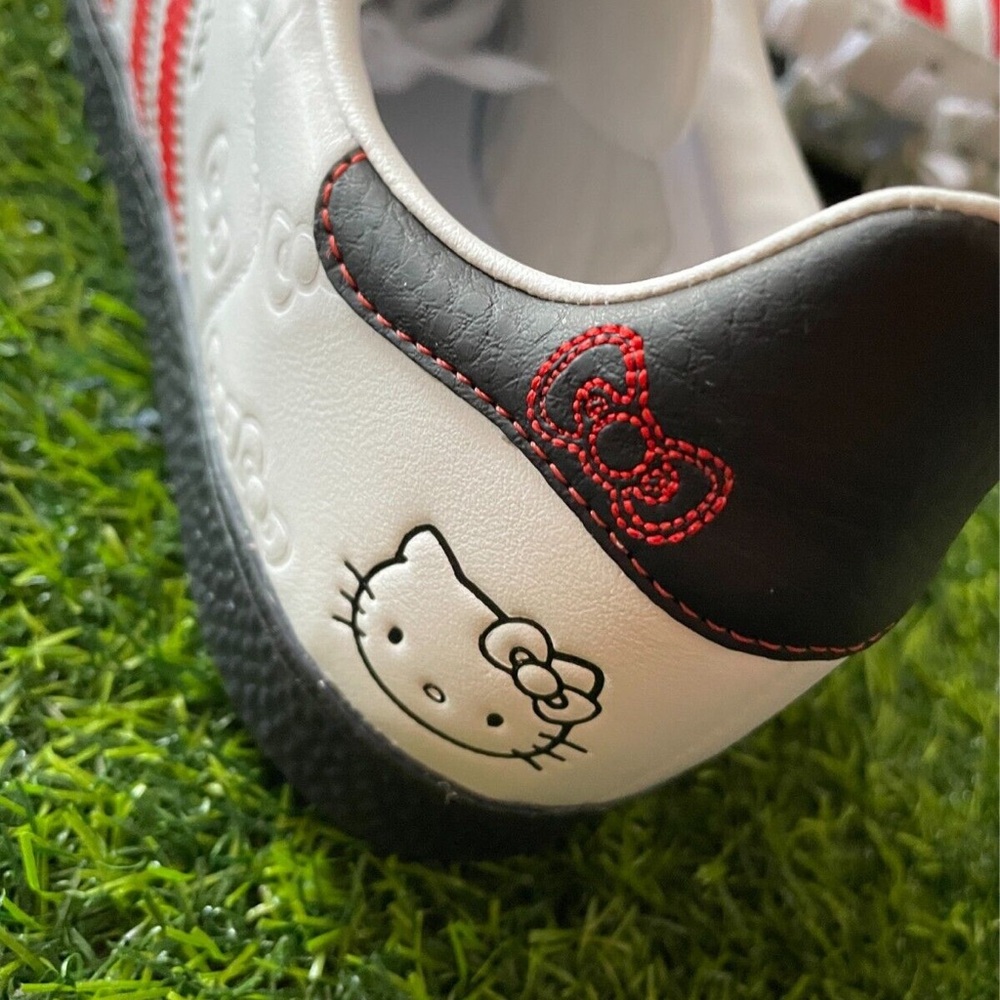 adidas White Red Gazelle Sneakers with Black Accents - Picture 4 of 5